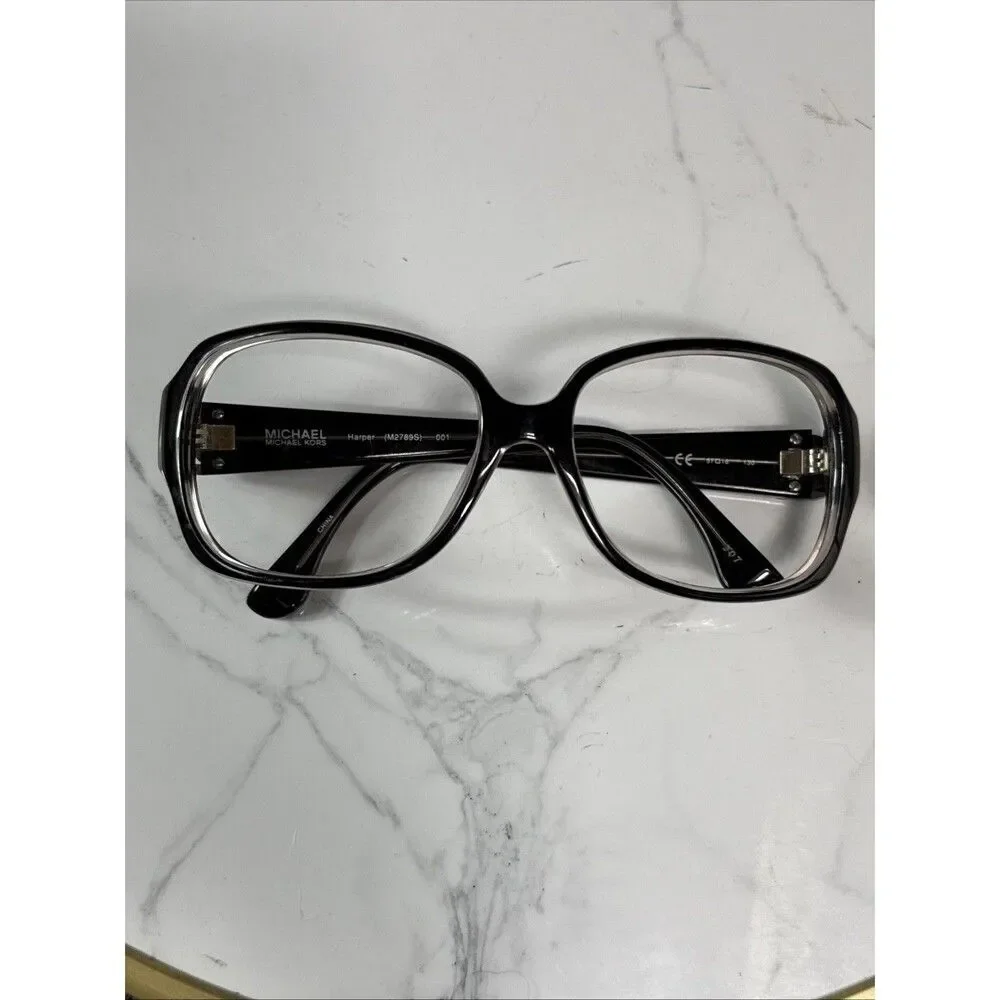 Michael Kors Black Clear Glasses M2789S Harper 57 16 130 Square Eye Frames ONLY